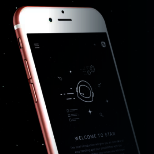 Smartphone screen display the STAR app from GE HealthCare