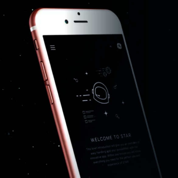 L'écran du smartphone affiche l'application STAR de GE HealthCare